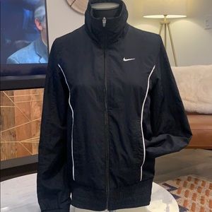 Nike Women's Black Track Jacket with White Piping